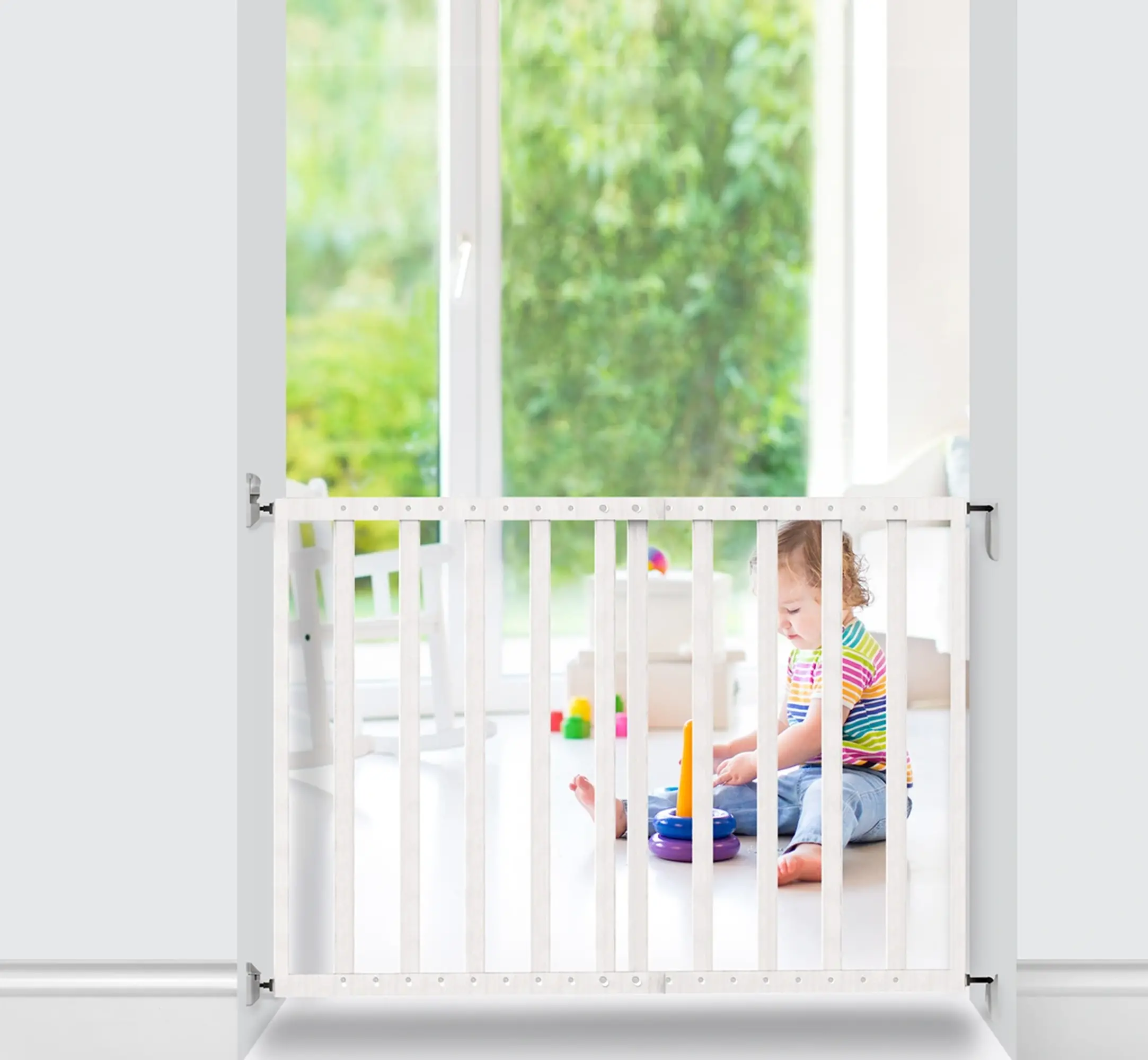 Noma extendable wooden stair gate 63.5 to 100 cm image 3